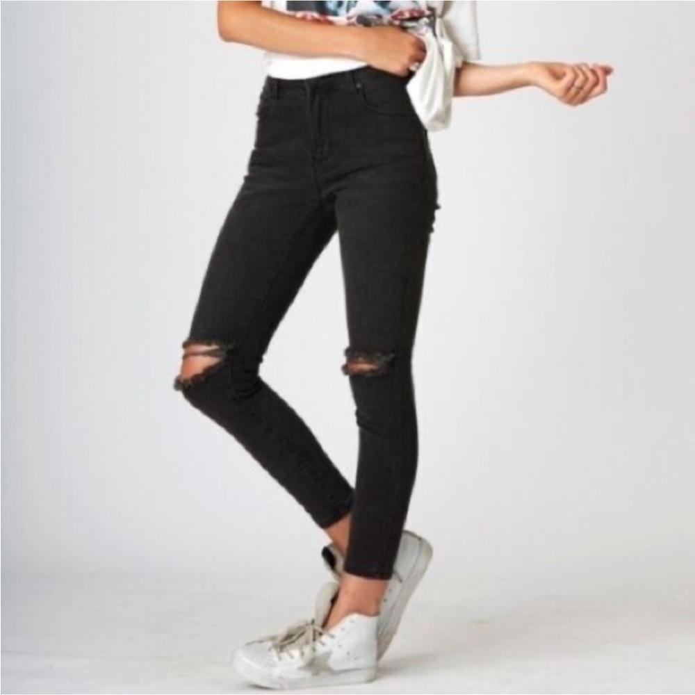 Denim Colab Bells Cropped Skinny Jeans Black Women’s Size 10 Denim #3A15 New NWT